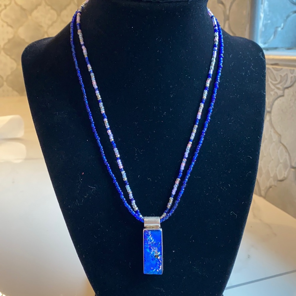 Glass and Sterling Necklace